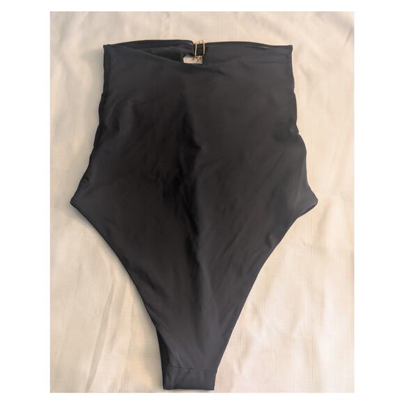 Zara Black Bandeau Swimsuit With Gold Sun Details - Picture 4 of 16